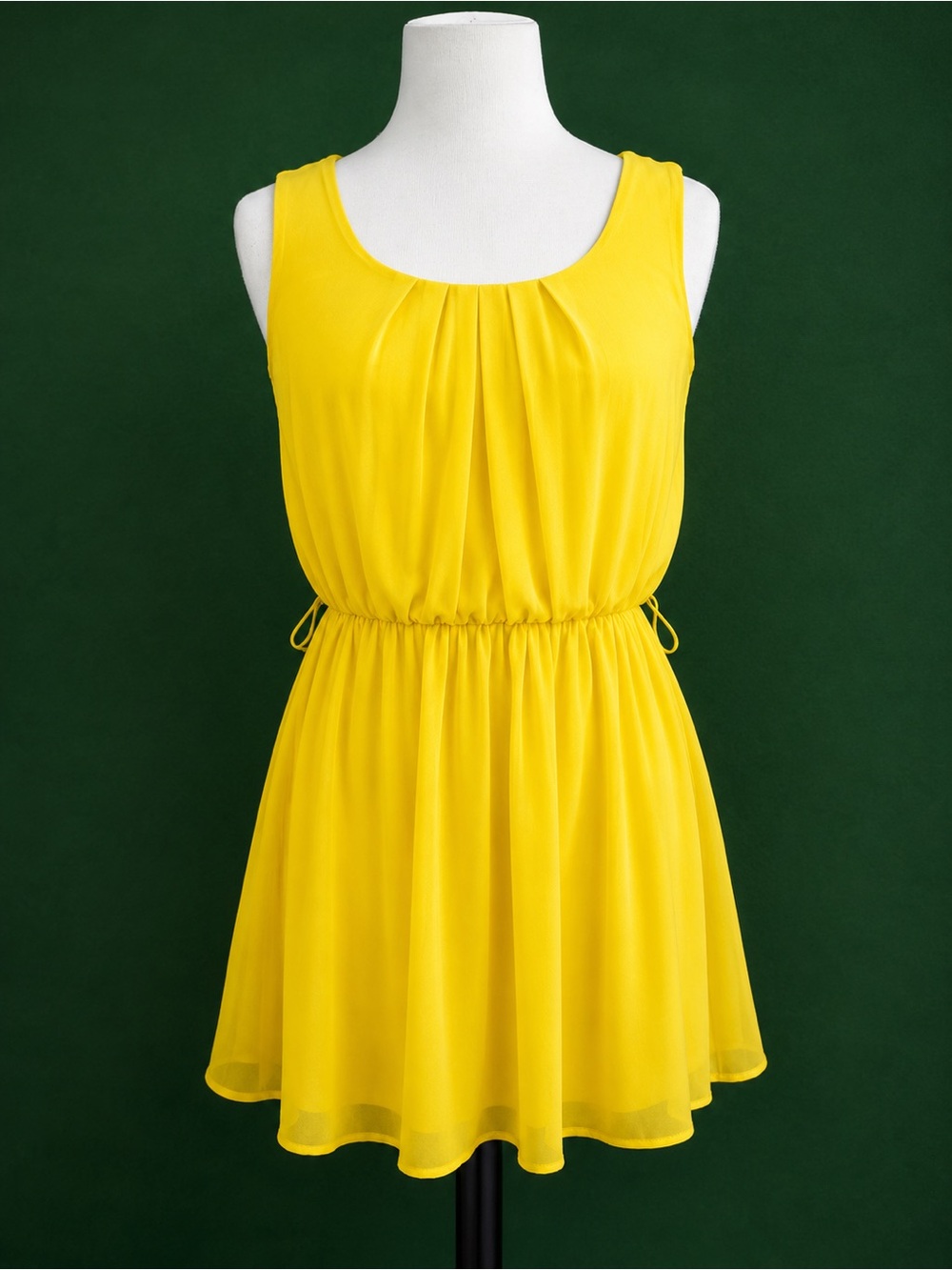 by & by Bright Yellow Sleeveless Chiffon Mini Dress